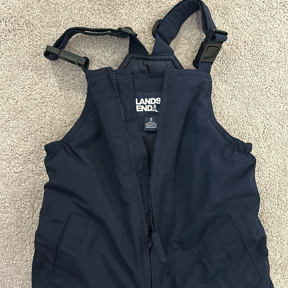 Lands' End Kids Navy Snow Bibs